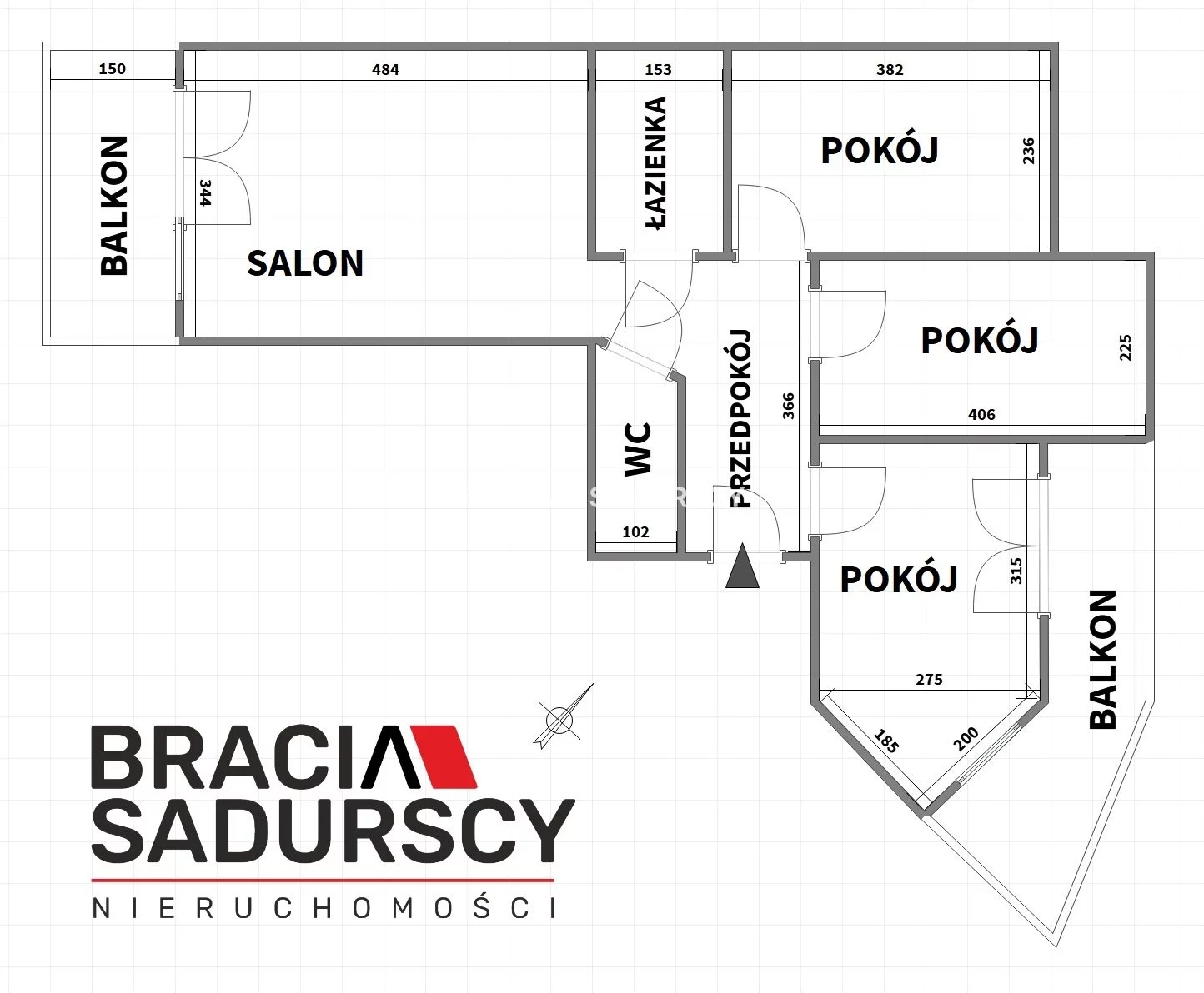 4 pokoje, mieszkanie 57,13 m², piętro 3, oferta nr , BS4-MS-311041-4, Kraków, Podgórze Duchackie, Wola Duchacka, Czarnogórska