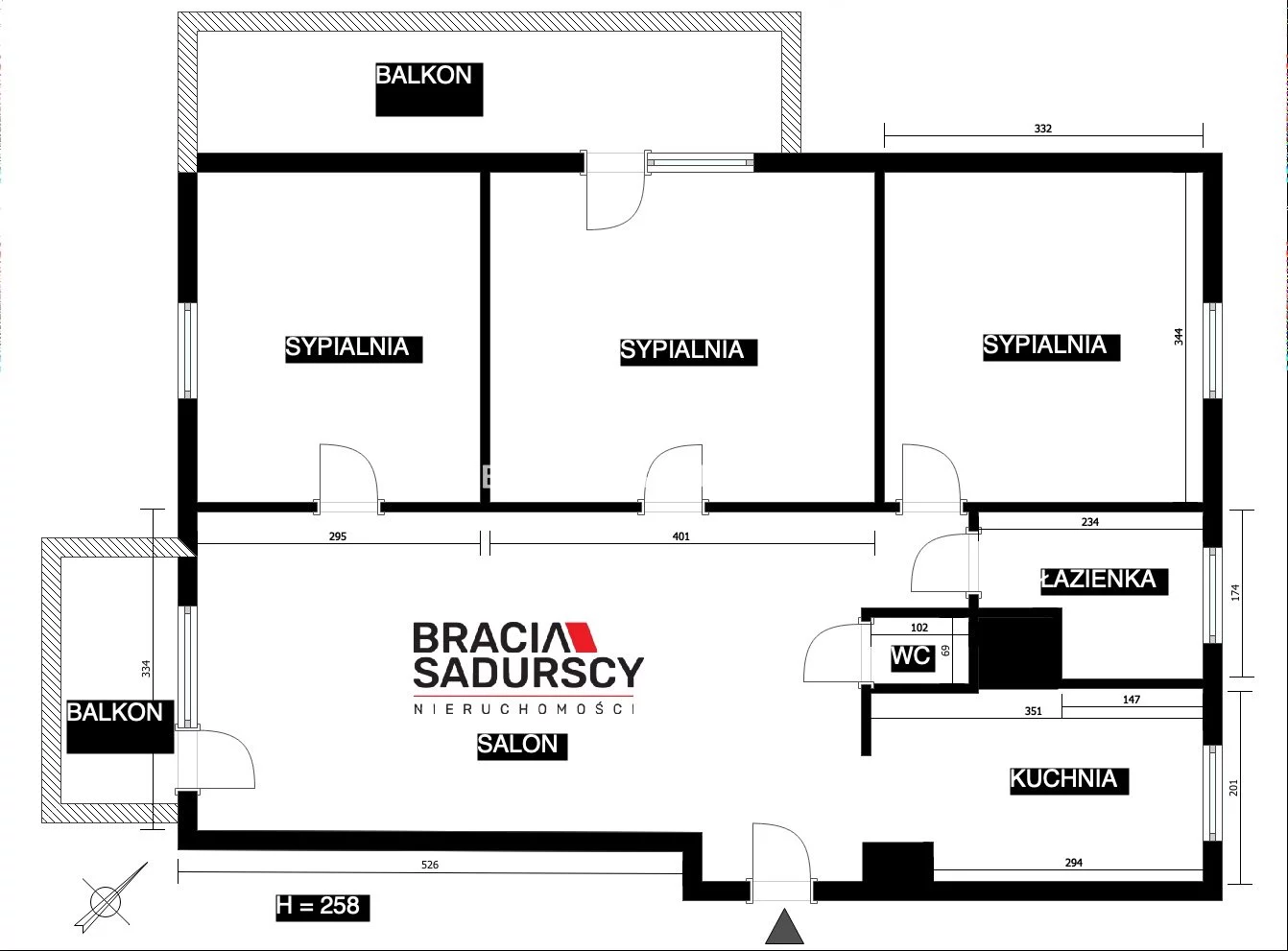 4 pokoje, mieszkanie 71,19 m², piętro 3, oferta nr , BS2-MS-312387, Kraków, Zwierzyniec, Dunin-Wąsowicza