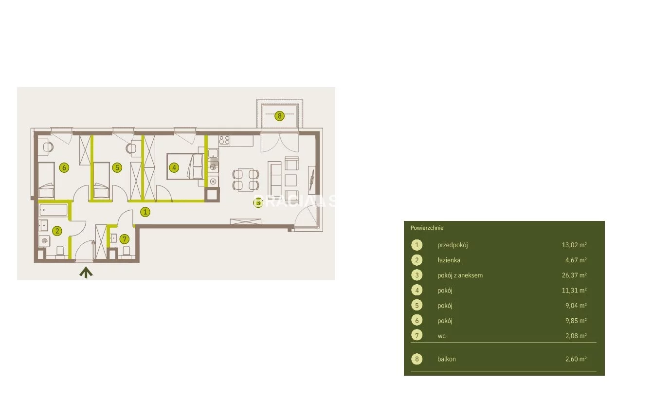 4 pokoje, mieszkanie 76,34 m², piętro 4, oferta nr , BS2-MS-311976-5, Kraków, Prądnik Biały, Imbramowska