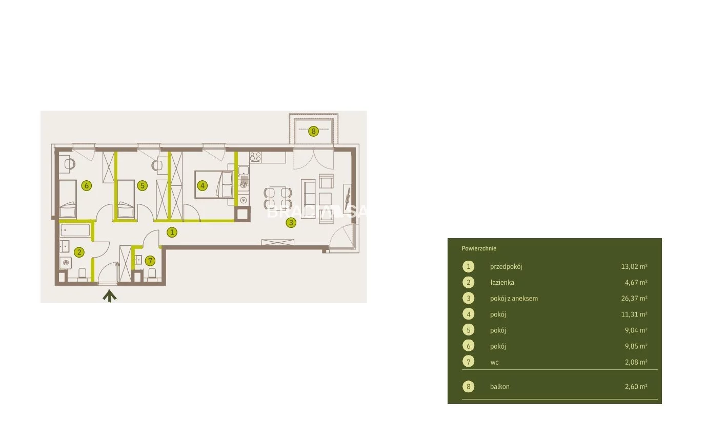 4 pokoje, mieszkanie 76,34 m², piętro 5, oferta nr , BS2-MS-311983-5, Kraków, Prądnik Biały, Imbramowska