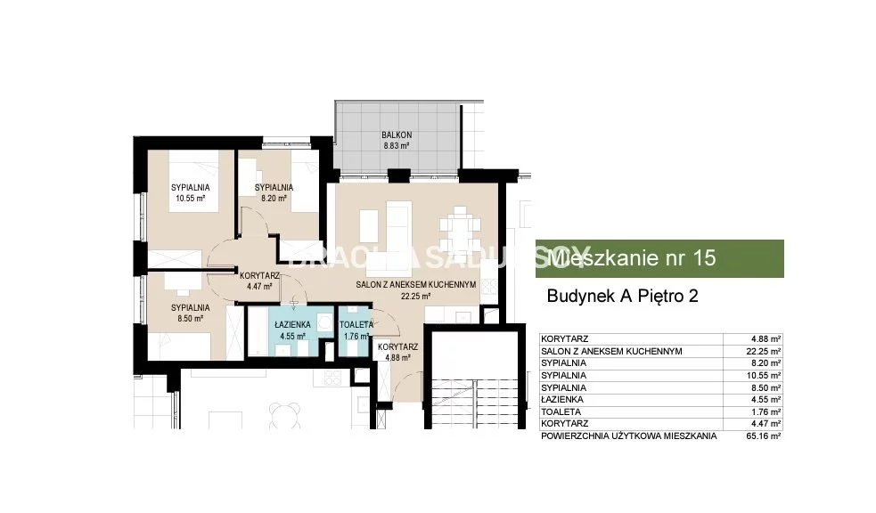 4 pokoje, mieszkanie 65,16 m², piętro 2, oferta nr , BS2-MS-306625-9, Kraków, Wzgórza Krzesławickie, Kantrowicka