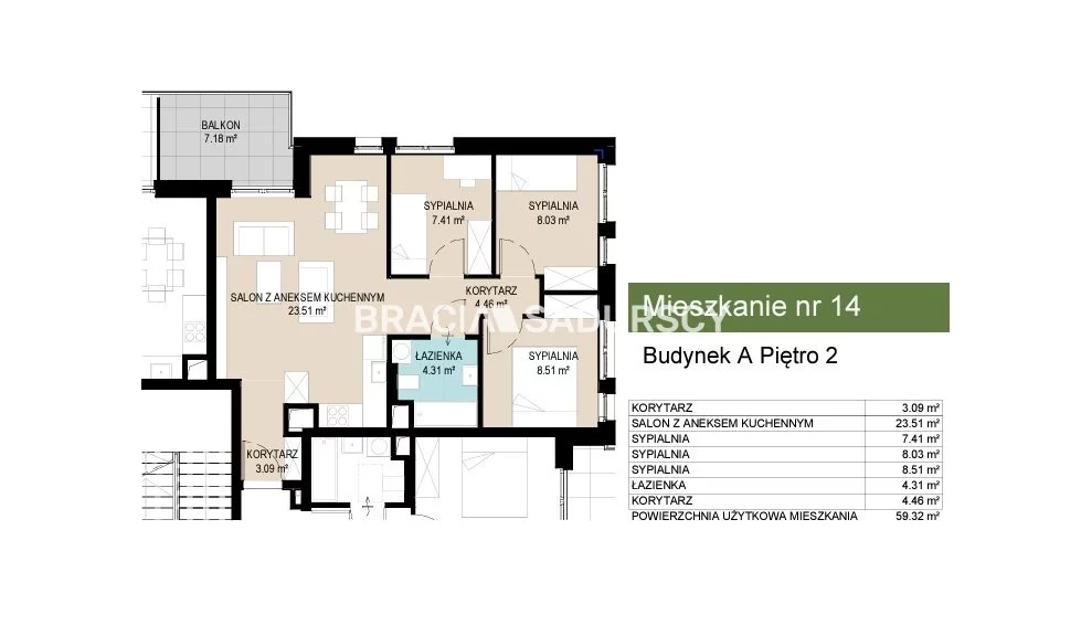 4 pokoje, mieszkanie 59,31 m², piętro 2, oferta nr , BS2-MS-306624-11, Kraków, Wzgórza Krzesławickie, Kantrowicka