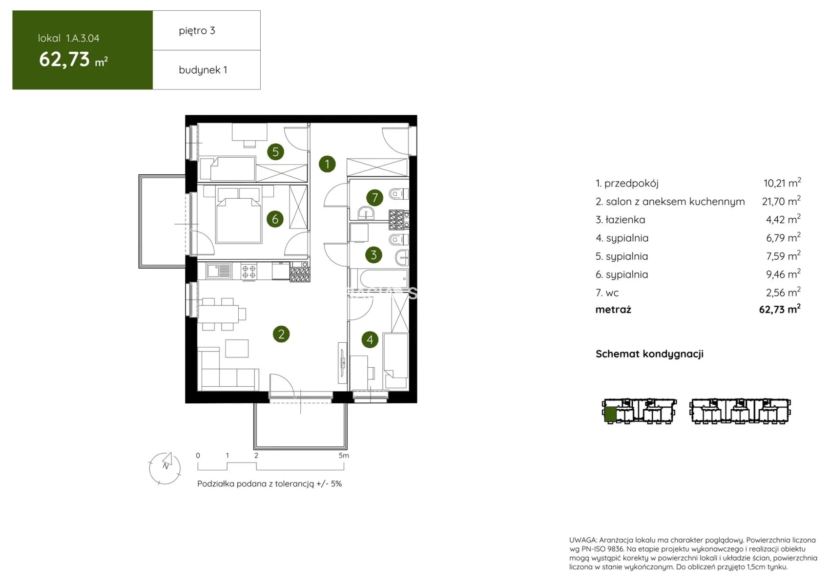 4 pokoje, mieszkanie 62,73 m², piętro 3, oferta nr , BS2-MS-304031-4, Kraków, Prądnik Biały, Pękowicka