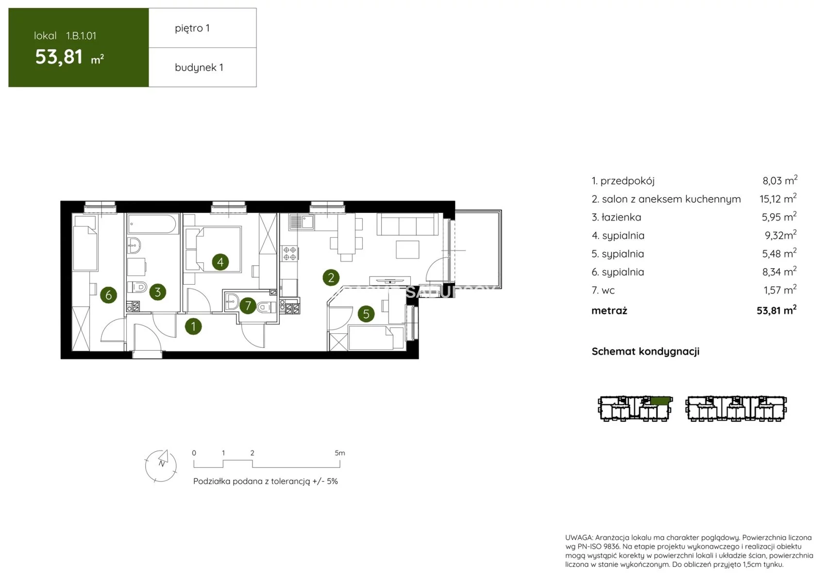 4 pokoje, mieszkanie 53,81 m², piętro 1, oferta nr , BS2-MS-303979-4, Kraków, Prądnik Biały, Pękowicka