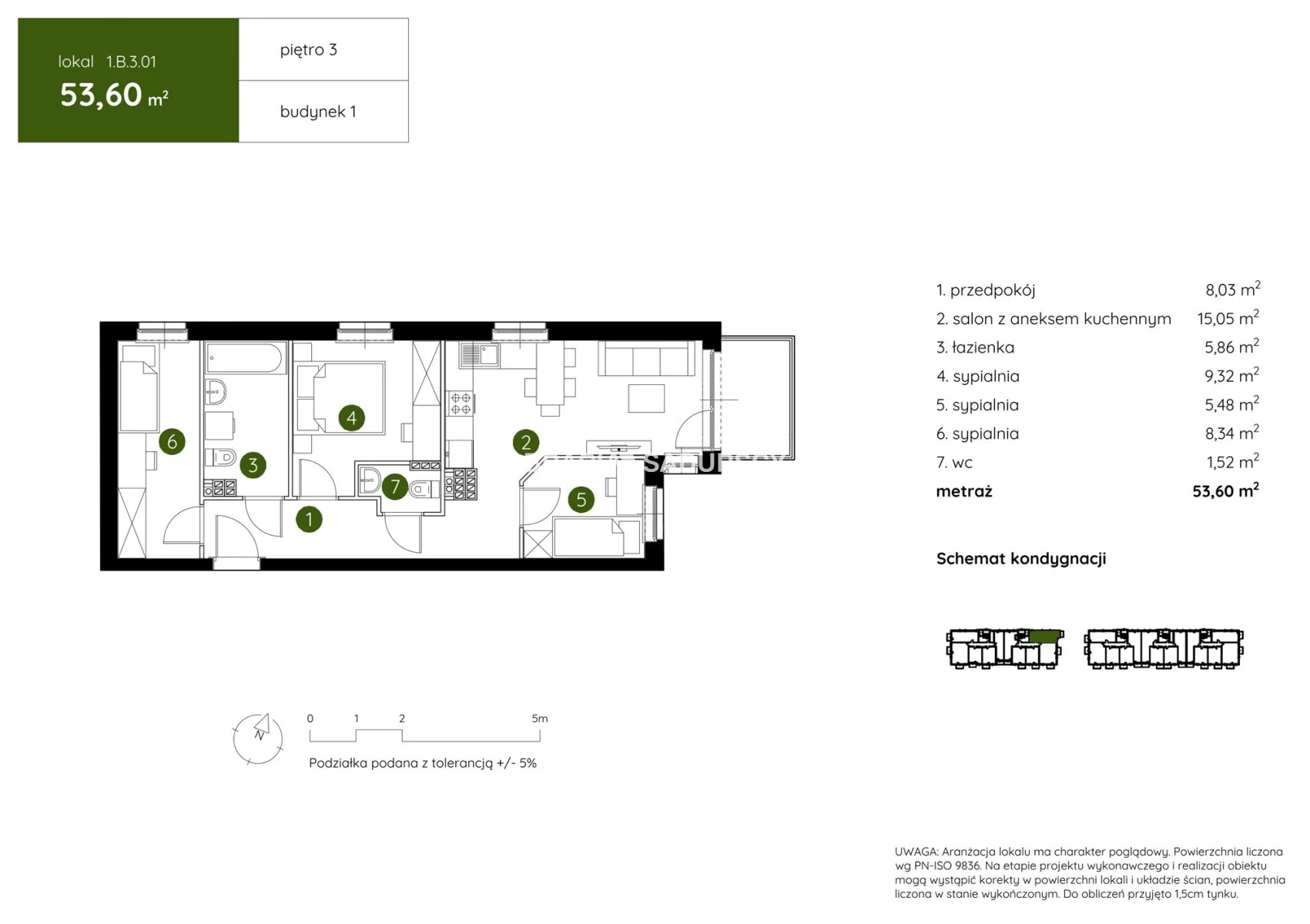 4 pokoje, mieszkanie 53,60 m², piętro 3, oferta nr , BS2-MS-304033-4, Kraków, Prądnik Biały, Pękowicka