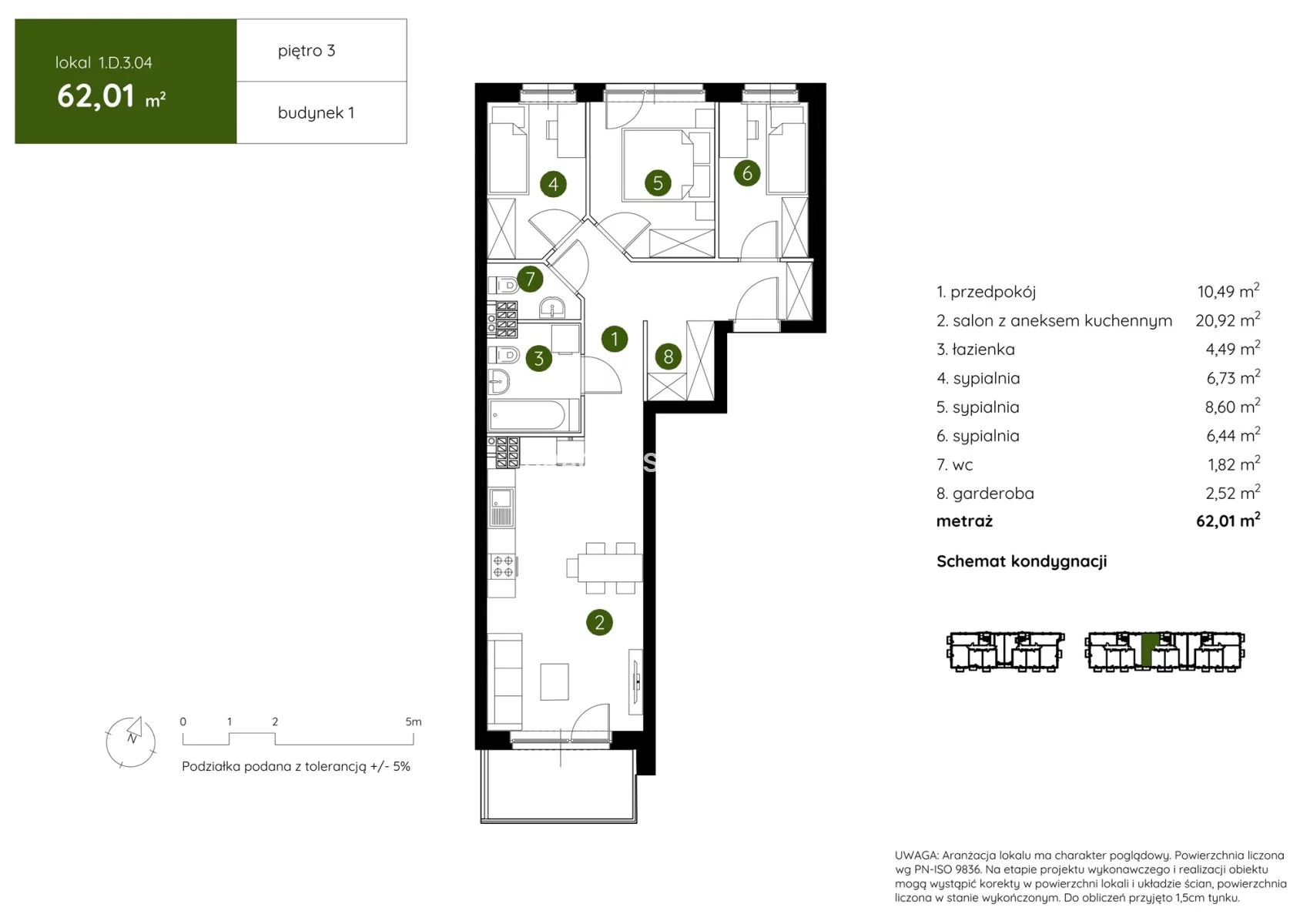 4 pokoje, mieszkanie 62,01 m², piętro 3, oferta nr , BS2-MS-304186-4, Kraków, Prądnik Biały, Pękowicka