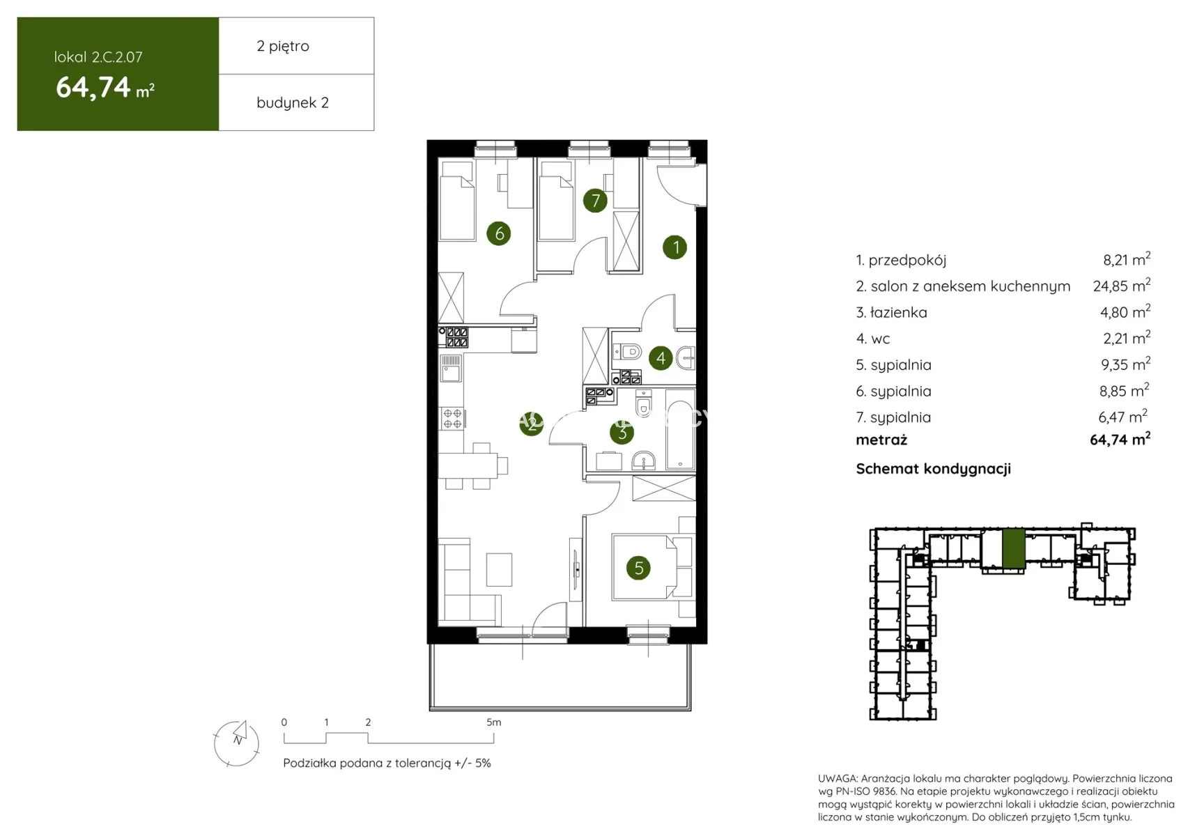 4 pokoje, mieszkanie 64,74 m², piętro 2, oferta nr , BS2-MS-304405-3, Kraków, Prądnik Biały, Pękowicka