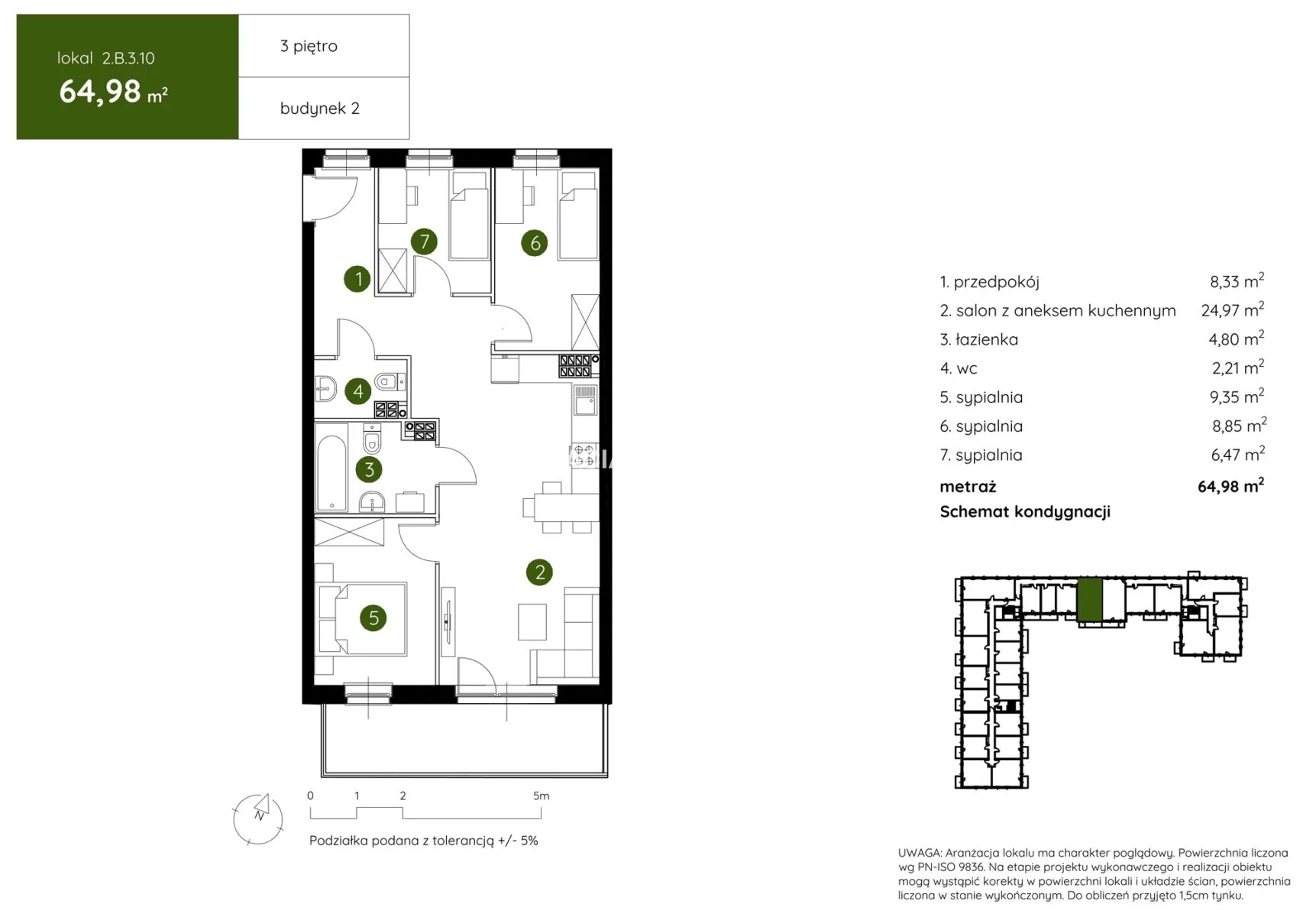 4 pokoje, mieszkanie 64,98 m², piętro 3, oferta nr , BS2-MS-304420-3, Kraków, Prądnik Biały, Pękowicka