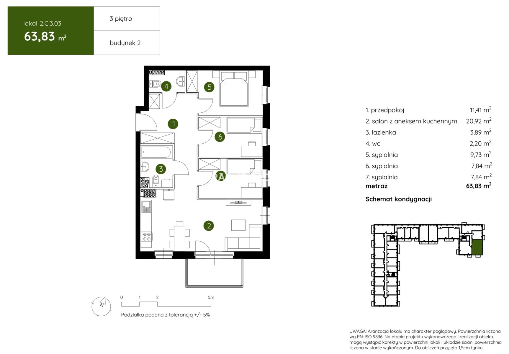 4 pokoje, mieszkanie 63,83 m², piętro 3, oferta nr , BS2-MS-304424-3, Kraków, Prądnik Biały, Pękowicka