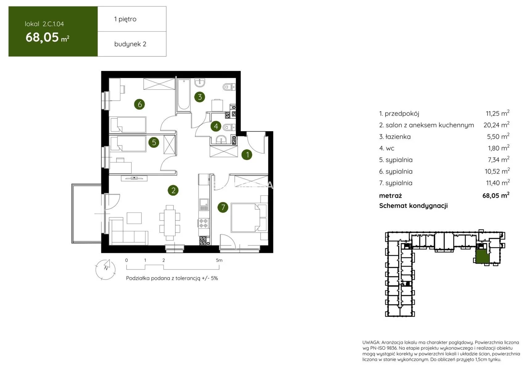 4 pokoje, mieszkanie 68,05 m², piętro 1, oferta nr , BS2-MS-304357-3, Kraków, Prądnik Biały, Pękowicka