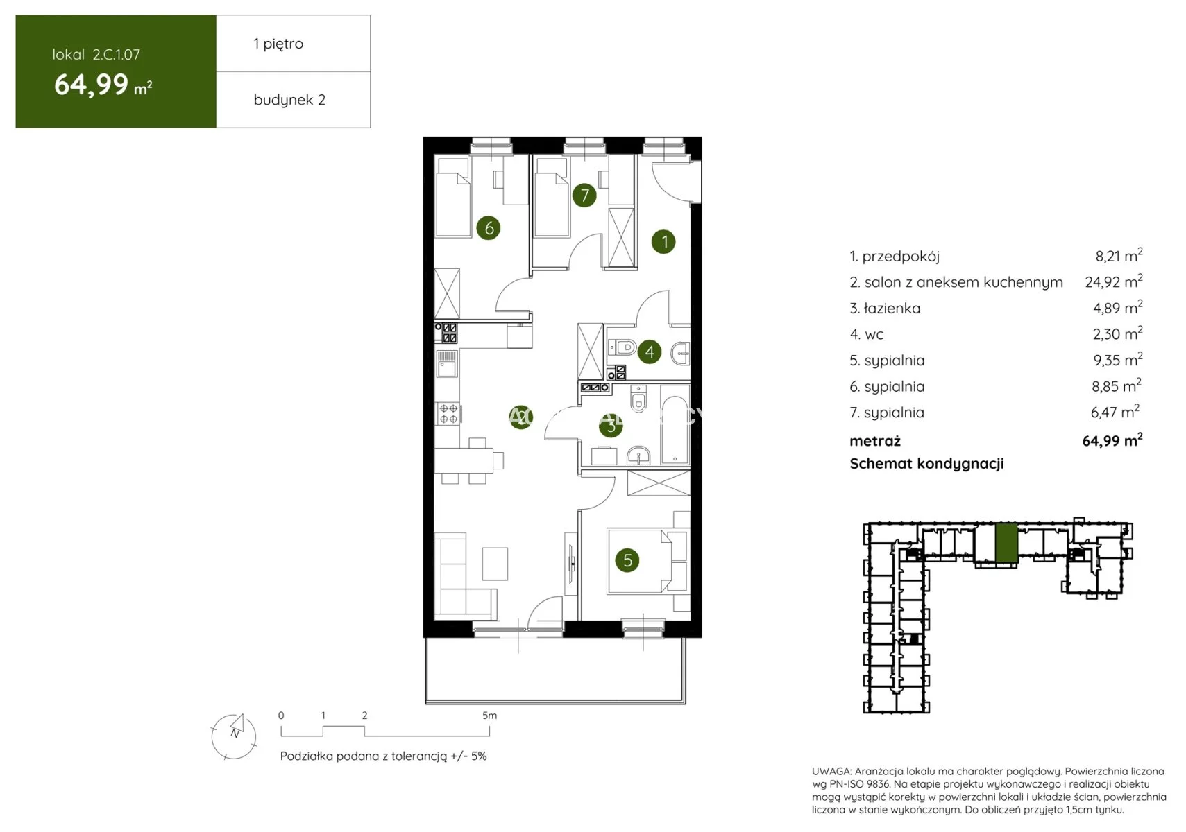4 pokoje, mieszkanie 64,99 m², piętro 1, oferta nr , BS2-MS-304360-3, Kraków, Prądnik Biały, Pękowicka