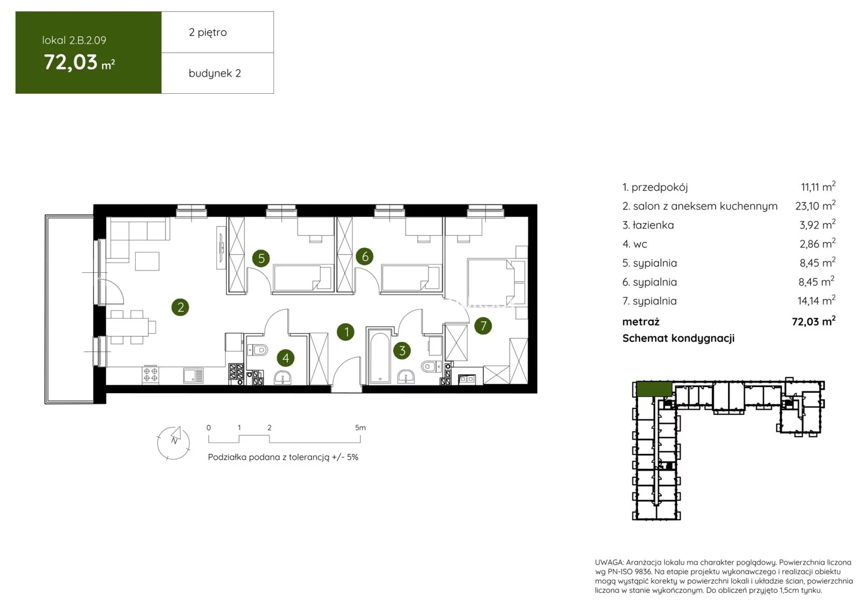 4 pokoje, mieszkanie 72,03 m², piętro 2, oferta nr , BS2-MS-304394-3, Kraków, Prądnik Biały, Pękowicka