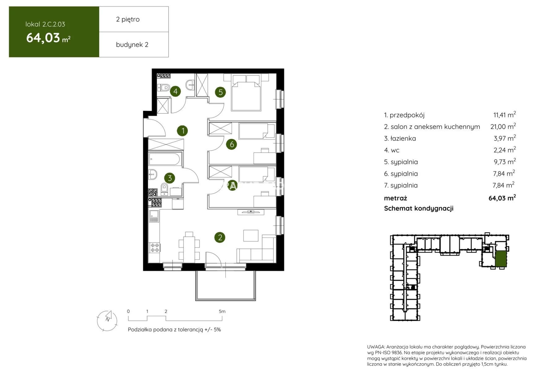 4 pokoje, mieszkanie 64,03 m², piętro 2, oferta nr , BS2-MS-304401-3, Kraków, Prądnik Biały, Pękowicka