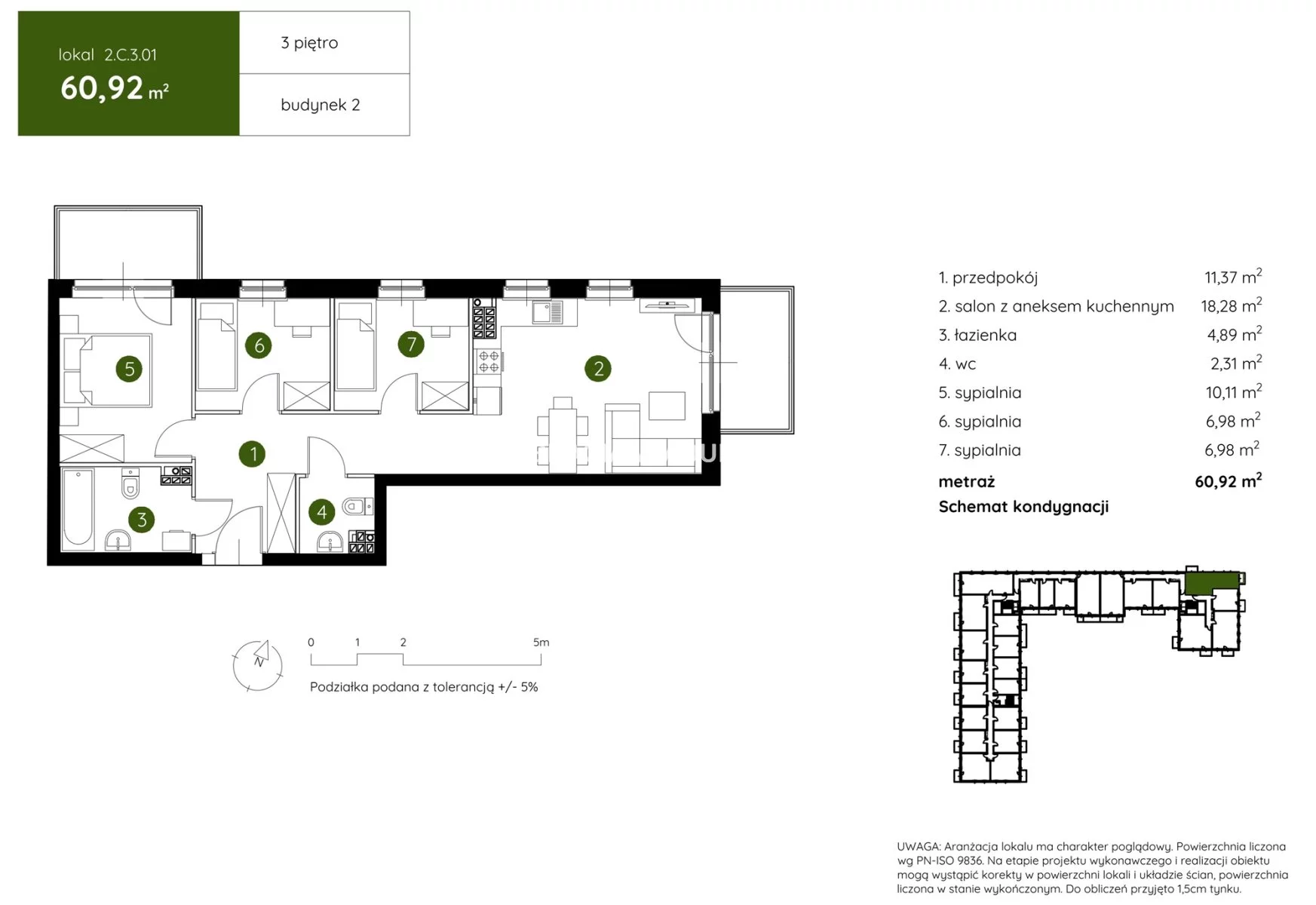 4 pokoje, mieszkanie 60,92 m², piętro 3, oferta nr , BS2-MS-304423-3, Kraków, Prądnik Biały, Pękowicka