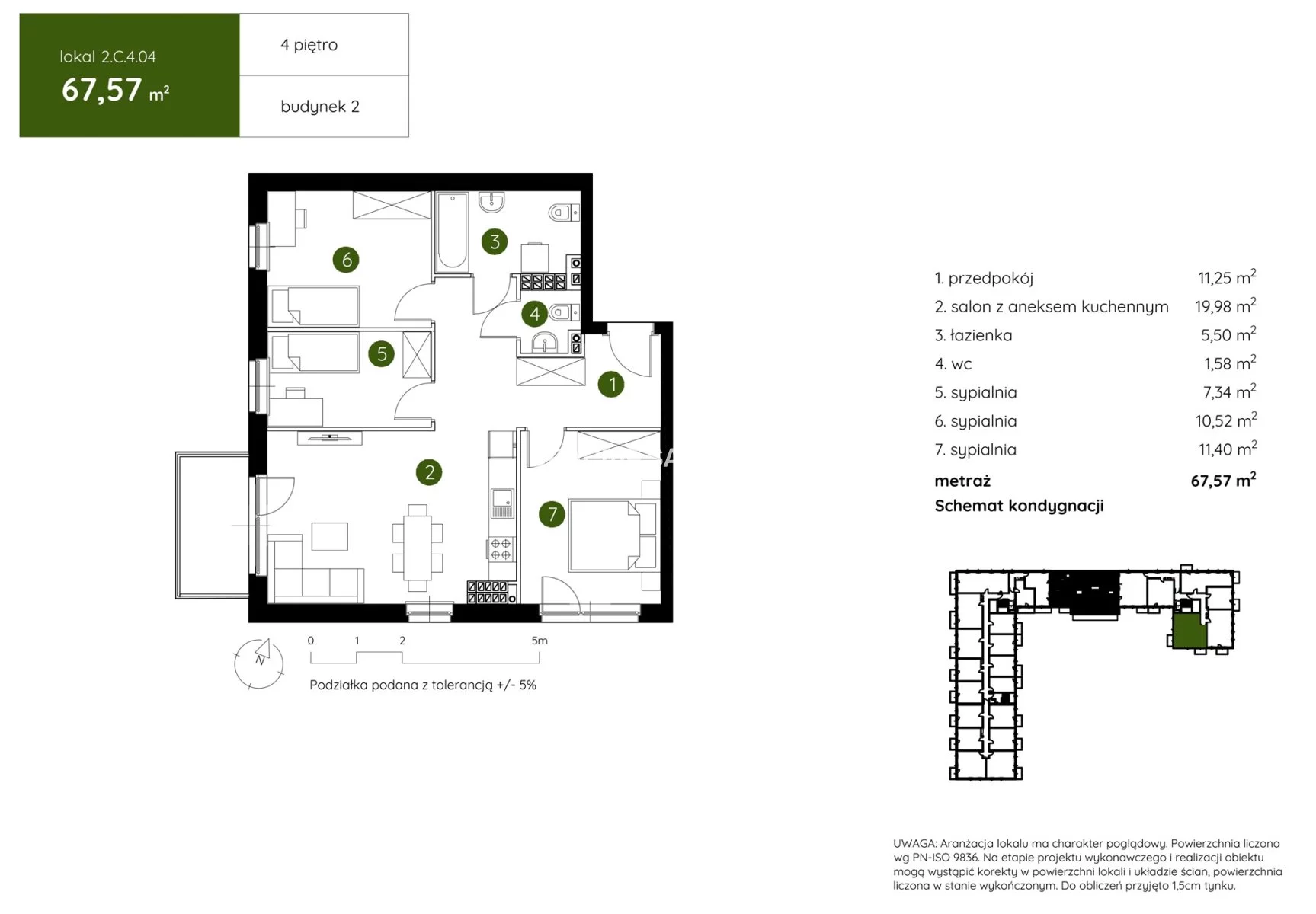 4 pokoje, mieszkanie 67,57 m², piętro 4, oferta nr , BS2-MS-304457-3, Kraków, Prądnik Biały, Pękowicka