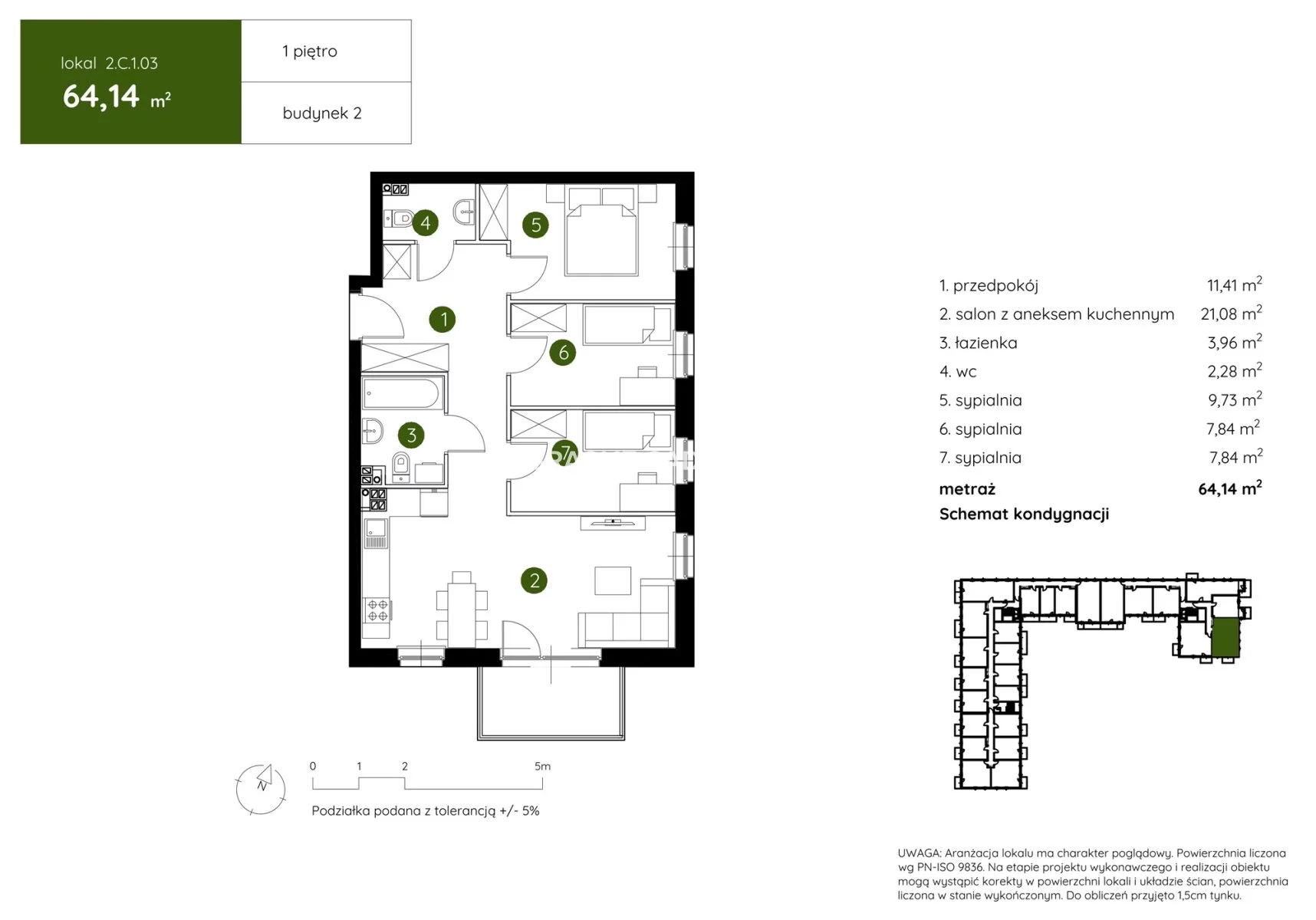 4 pokoje, mieszkanie 64,14 m², piętro 1, oferta nr , BS2-MS-304356-16, Kraków, Prądnik Biały, Pękowicka
