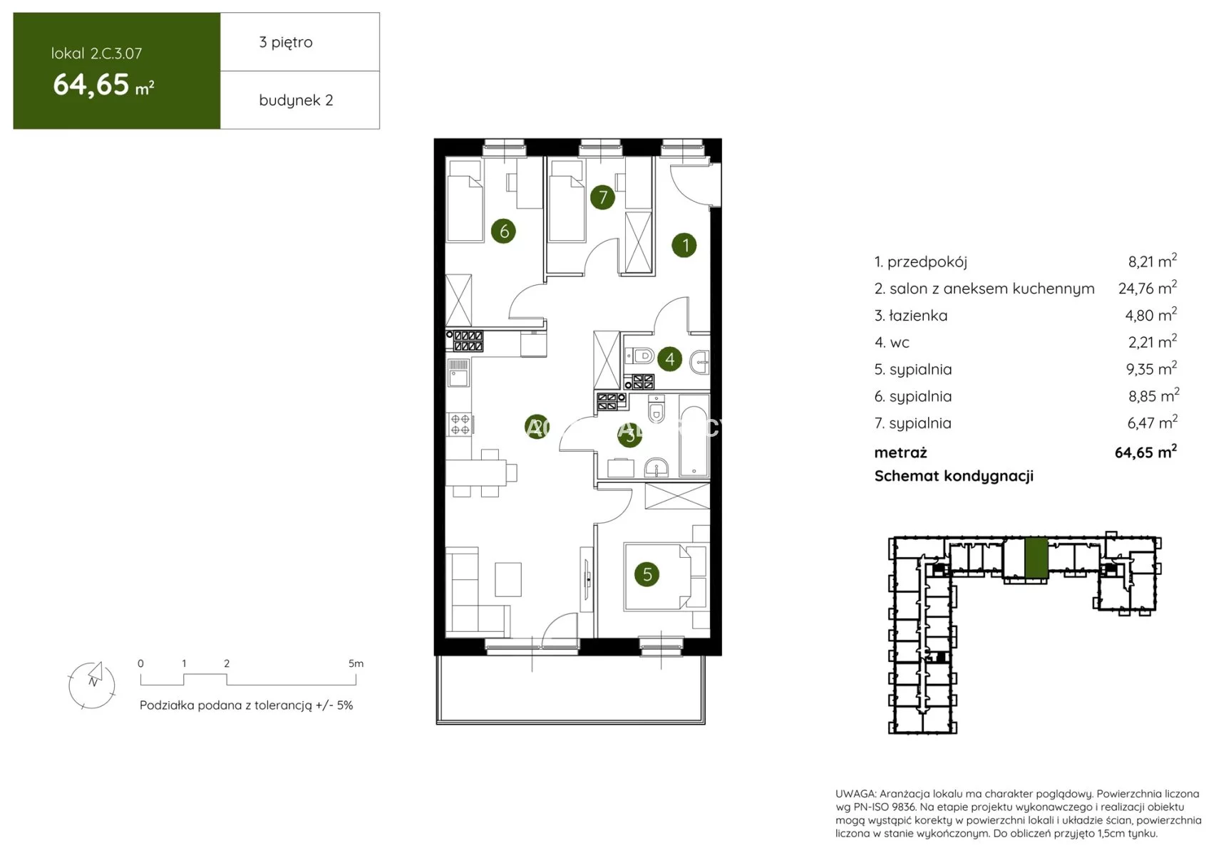 4 pokoje, mieszkanie 64,65 m², piętro 3, oferta nr , BS2-MS-304436-16, Kraków, Prądnik Biały, Pękowicka