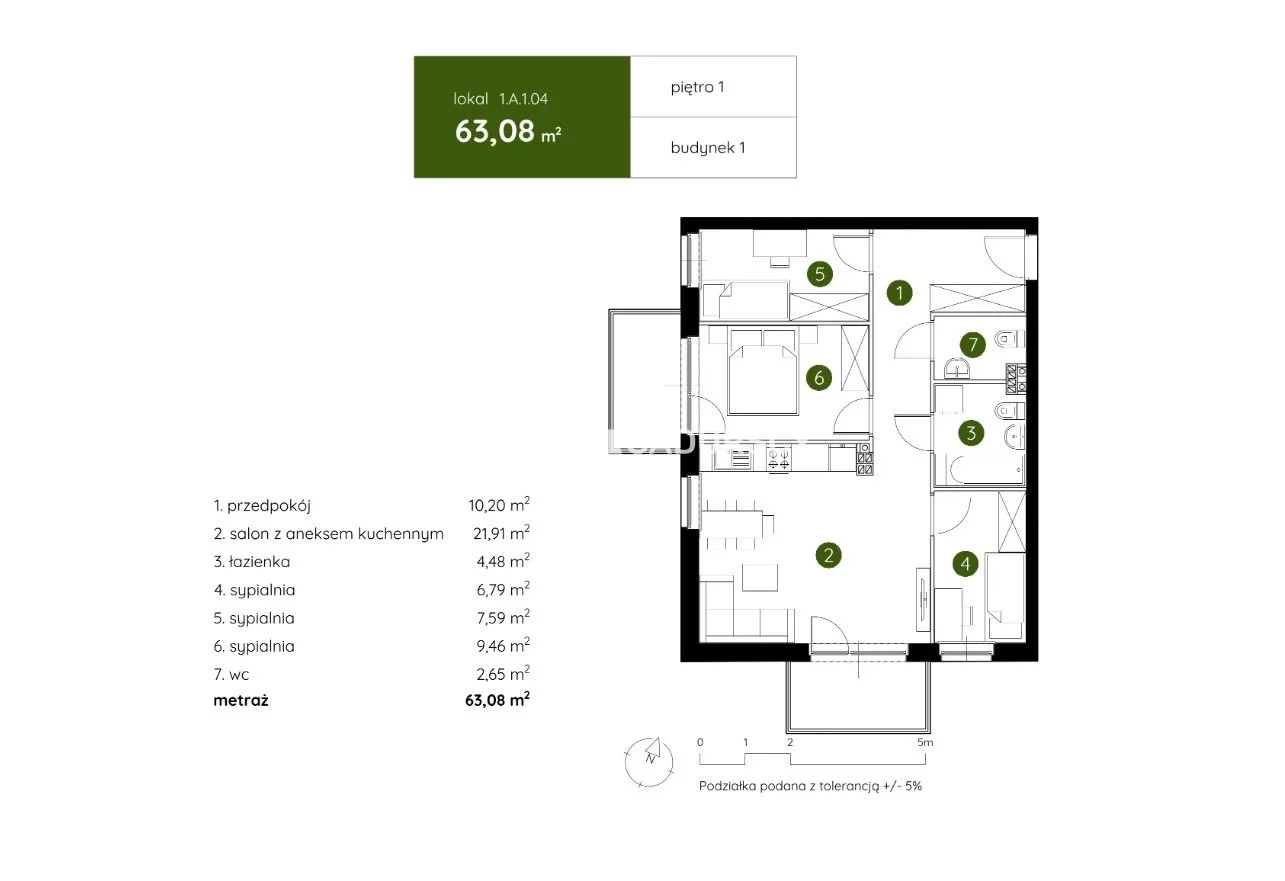 4 pokoje, mieszkanie 63,08 m², piętro 1, oferta nr , BS2-MS-312410-19, Kraków, Prądnik Biały, Pękowicka