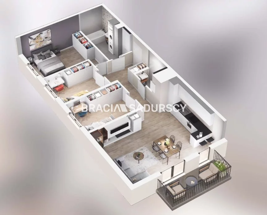 4 pokoje, mieszkanie 81,83 m², piętro 1, oferta nr , BS2-MS-304725-15, Kraków, Podgórze, Rybitwy, Tadeusza Śliwiaka