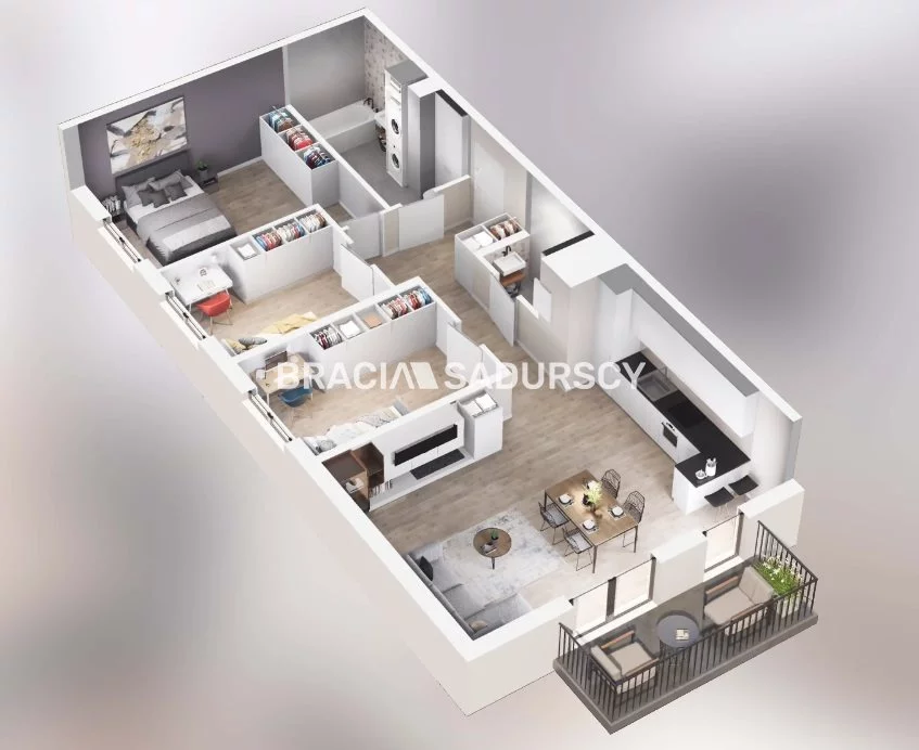 4 pokoje, mieszkanie 81,83 m², piętro 2, oferta nr , BS2-MS-304735-16, Kraków, Podgórze, Rybitwy, Tadeusza Śliwiaka