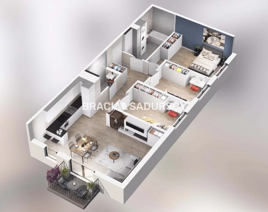 4 pokoje, mieszkanie 82,34 m², piętro 2, oferta nr , BS2-MS-304738-16, Kraków, Podgórze, Rybitwy, Tadeusza Śliwiaka