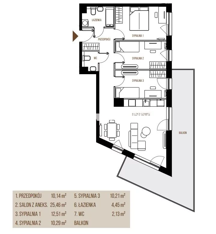 4 pokoje, mieszkanie 75,19 m², piętro 4, oferta nr , BS2-MS-305348, Kraków, Łagiewniki-Borek Fałęcki, Łagiewniki, Wadowicka