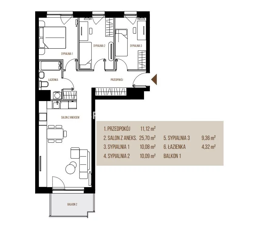 4 pokoje, mieszkanie 70,67 m², piętro 5, oferta nr , BS2-MS-305605, Kraków, Łagiewniki-Borek Fałęcki, Łagiewniki, Wadowicka