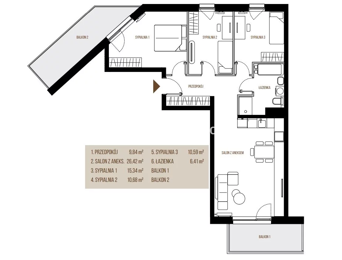 4 pokoje, mieszkanie 79,28 m², piętro 2, oferta nr , BS2-MS-305464-13, Kraków, Łagiewniki-Borek Fałęcki, Łagiewniki, Wadowicka