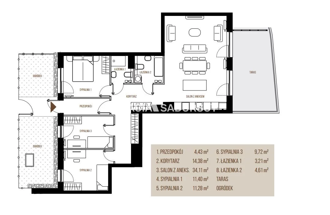 4 pokoje, mieszkanie 93,14 m², piętro 1, oferta nr , BS2-MS-305653-13, Kraków, Łagiewniki-Borek Fałęcki, Łagiewniki, Wadowicka