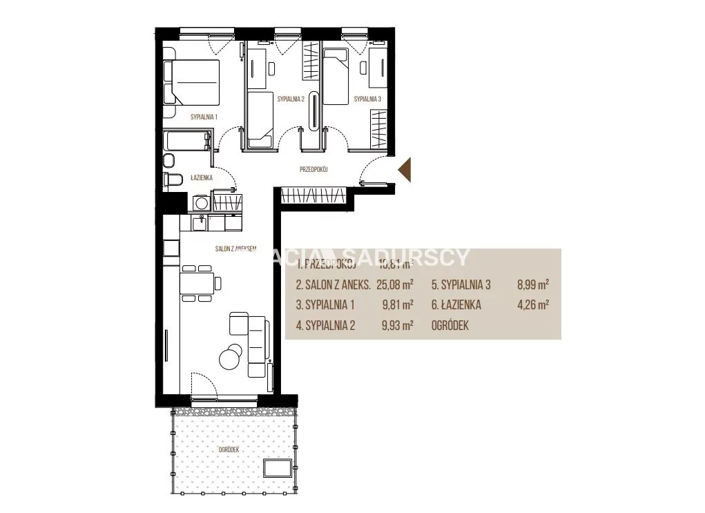 4 pokoje, mieszkanie 68,88 m², piętro 1, oferta nr , BS2-MS-305569-13, Kraków, Łagiewniki-Borek Fałęcki, Łagiewniki, Wadowicka