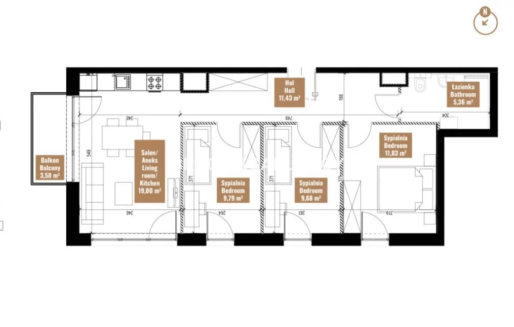 4 pokoje, mieszkanie 67,65 m², piętro 2, oferta nr , BS2-MS-300279-18, Kraków, Podgórze, Zabłocie, zabłocie