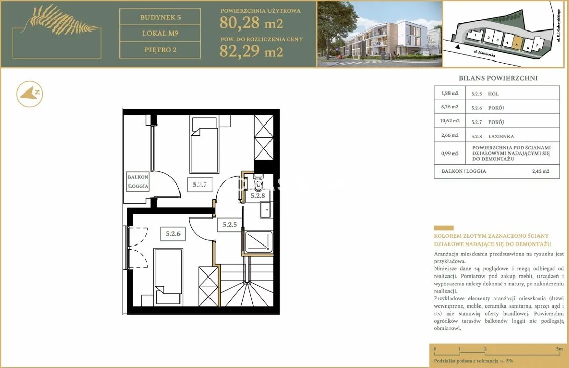 5 pokoi, mieszkanie 80,28 m², piętro 1, oferta nr , BS5-MS-309293-9, Kraków, Czyżyny, Gałczyńskiego