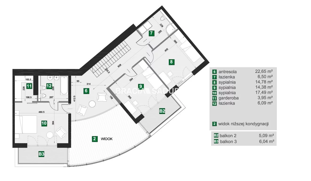 5 pokoi, mieszkanie 194,44 m², piętro 6, oferta nr , BS2-MS-310868-91, Kraków, Grzegórzki, Kotlarska - okolice