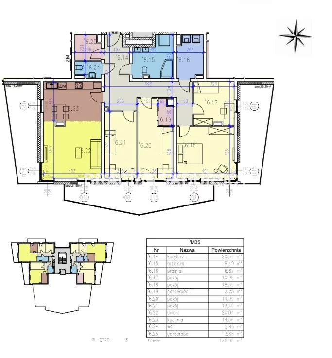5 pokoi, mieszkanie 136,90 m², piętro 5, oferta nr , BS2-MS-305274-75, Kraków, Prądnik Czerwony, Reduta