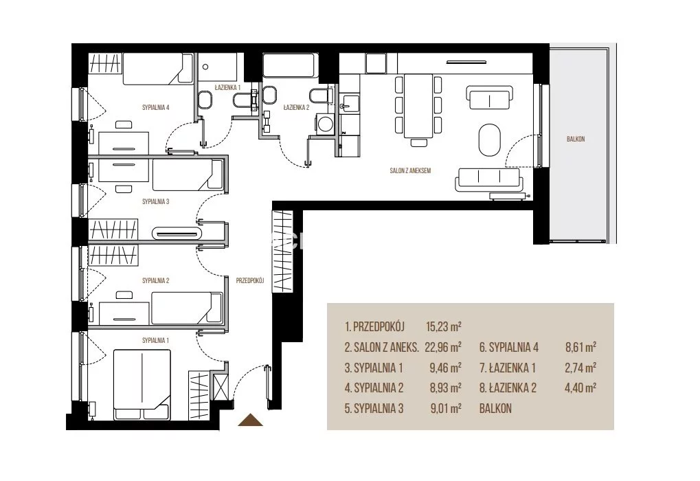 5 pokoi, mieszkanie 81,34 m², piętro 1, oferta nr , BS2-MS-305613-13, Kraków, Łagiewniki-Borek Fałęcki, Łagiewniki, Wadowicka