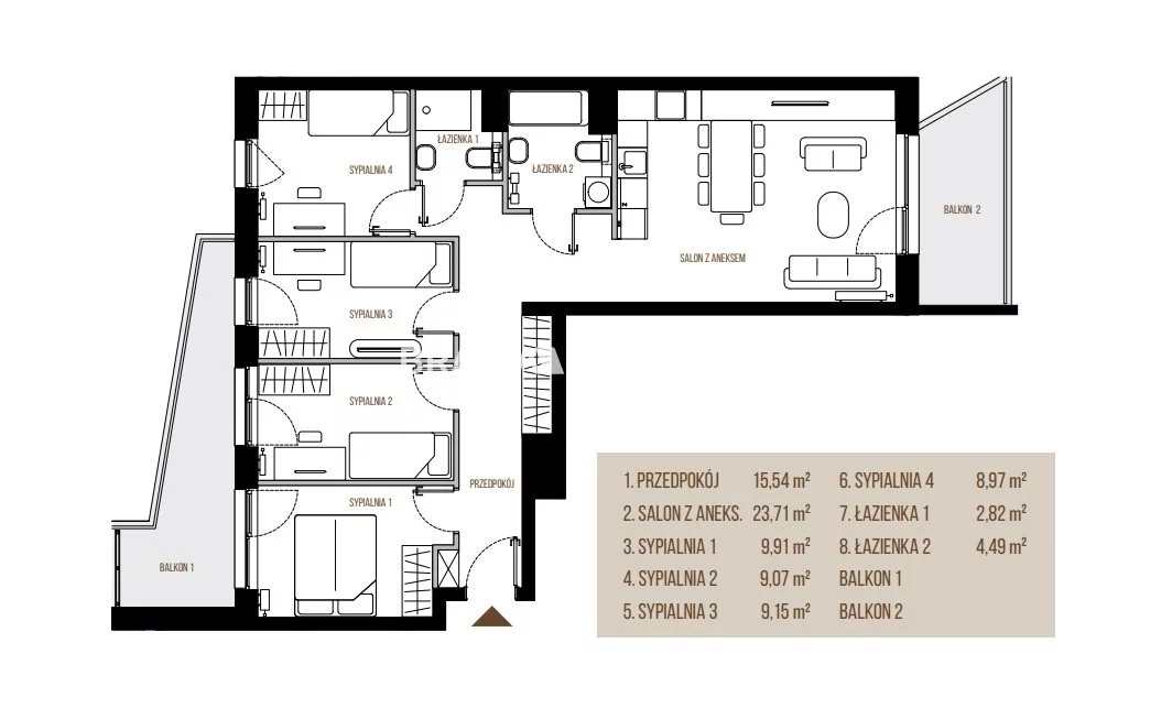 5 pokoi, mieszkanie 83,66 m², piętro 3, oferta nr , BS2-MS-305640-13, Kraków, Łagiewniki-Borek Fałęcki, Łagiewniki, Wadowicka
