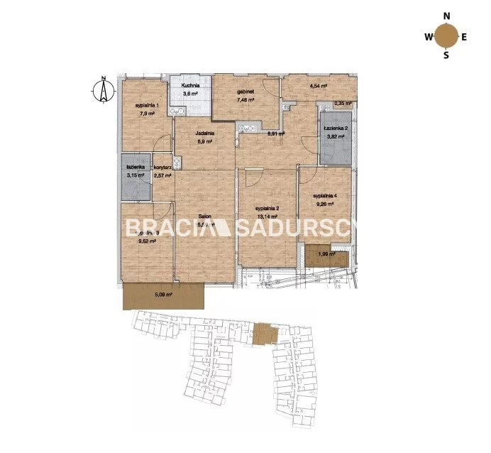 6 pokoi, mieszkanie 39,00 m², piętro 3, oferta nr , BS2-MS-312055-1, Kraków, Krowodrza, Łobzów, Czyżewskiego