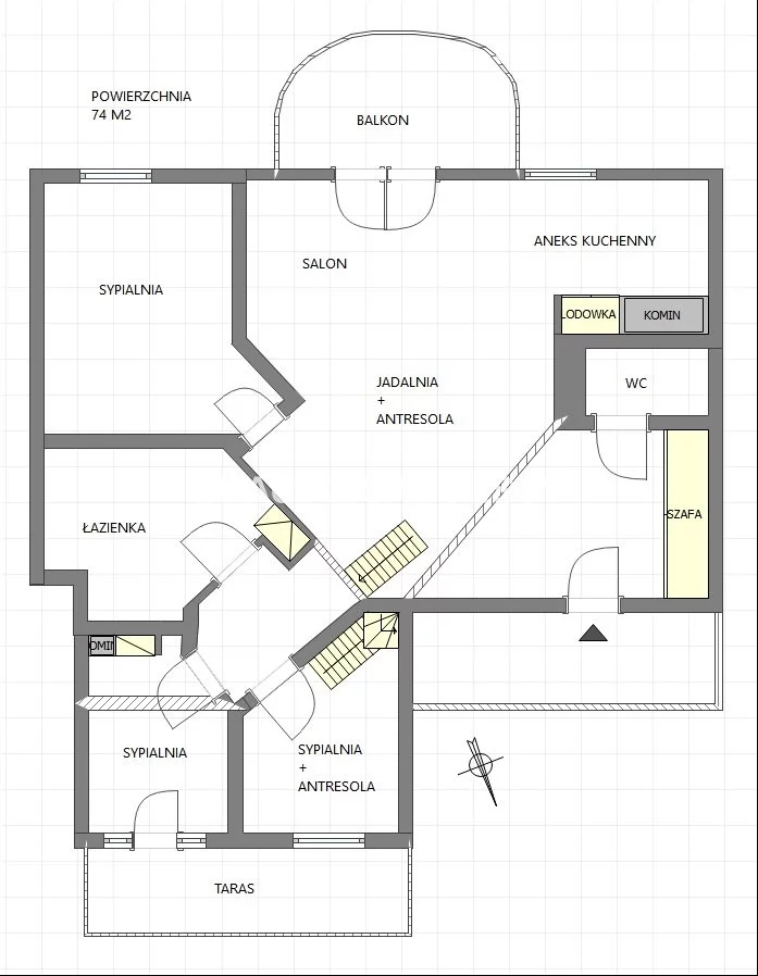 6 pokoi, mieszkanie 104,00 m², piętro 4, oferta nr , BS5-MS-310782-3, Kraków, Saska