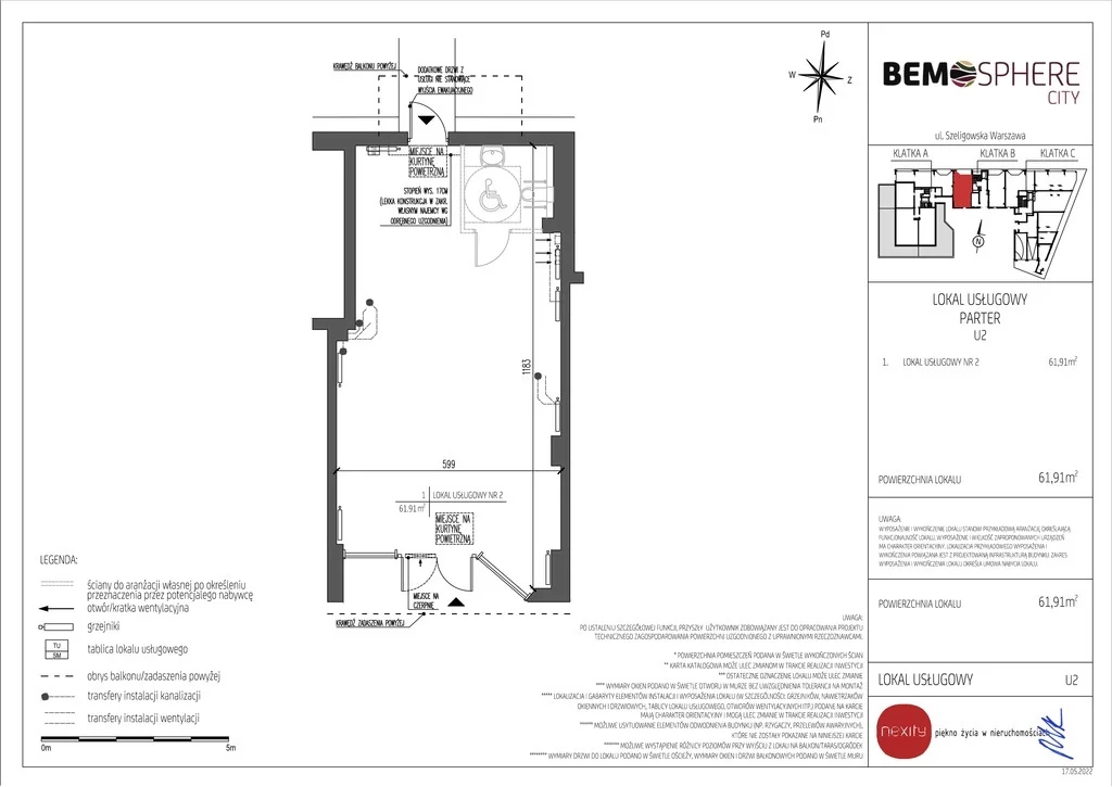 Lokal użytkowy 61,91 m², oferta nr , 858/6700/OLW, Warszawa, Bemowo, Bemowo, Człuchowska