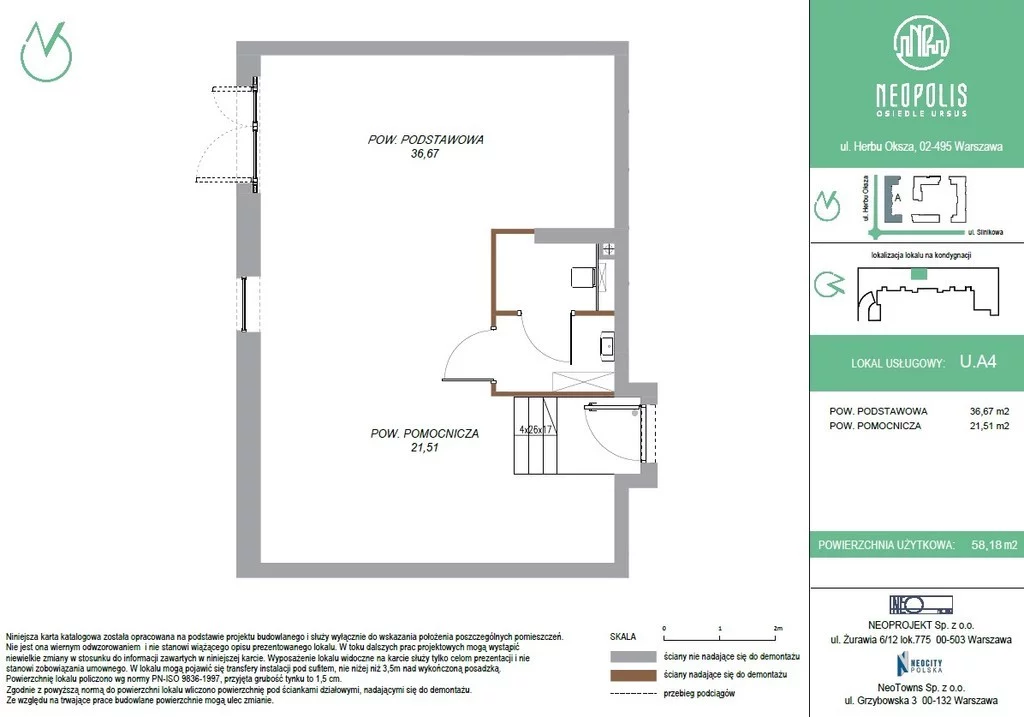 Lokal użytkowy 58,18 m², oferta nr , 494/6700/OLW, Warszawa, Herbu Oksza