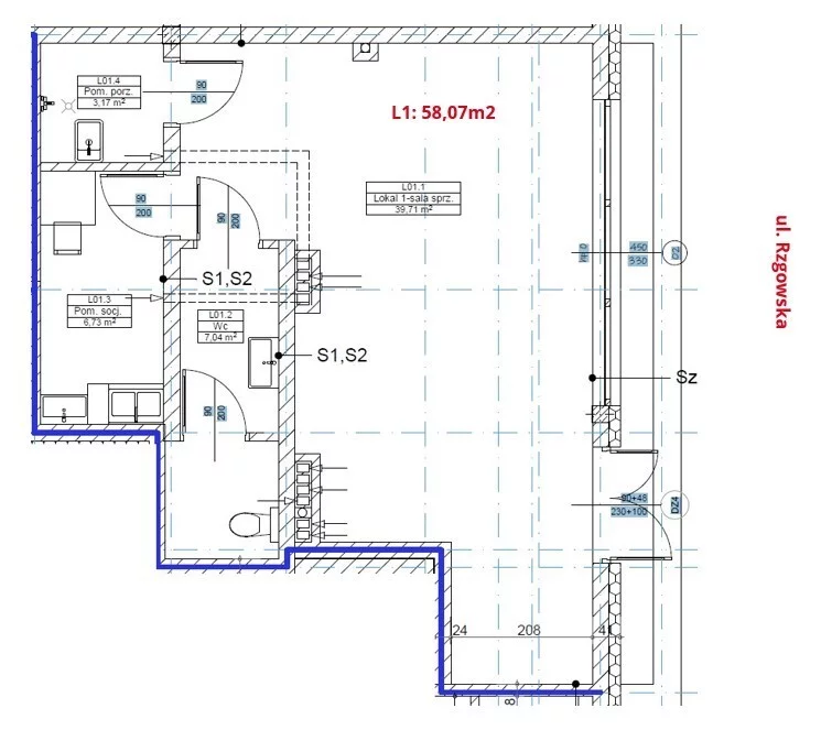 Lokal użytkowy 58,07 m², oferta nr , 872/6700/OLW, Łódź, Rzgowska