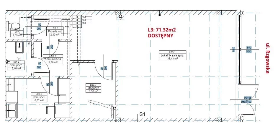 Lokal użytkowy 93,16 m², oferta nr , 873/6700/OLW, Łódź, Rzgowska