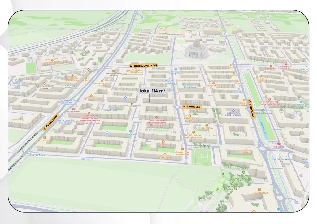 Lokal użytkowy 114,45 m², oferta nr , 861/6700/OLW, Warszawa, Wilanów, Wilanów, Sarmacka
