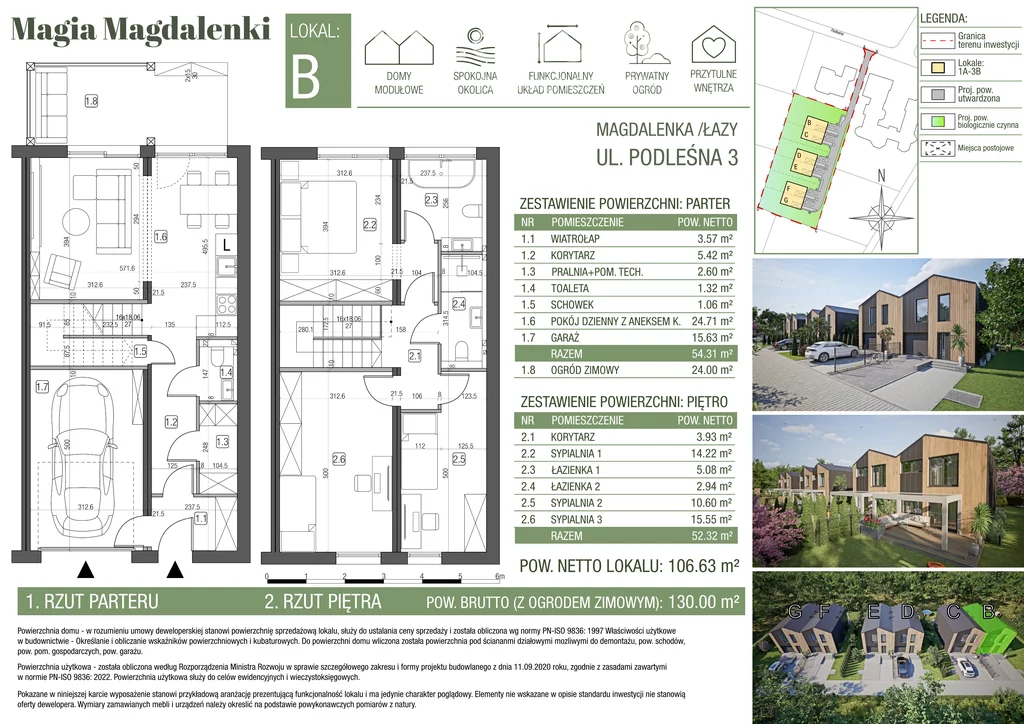 Dom 130,50 m², oferta nr , 15187/3685/ODS, Magdalenka, Podleśna
