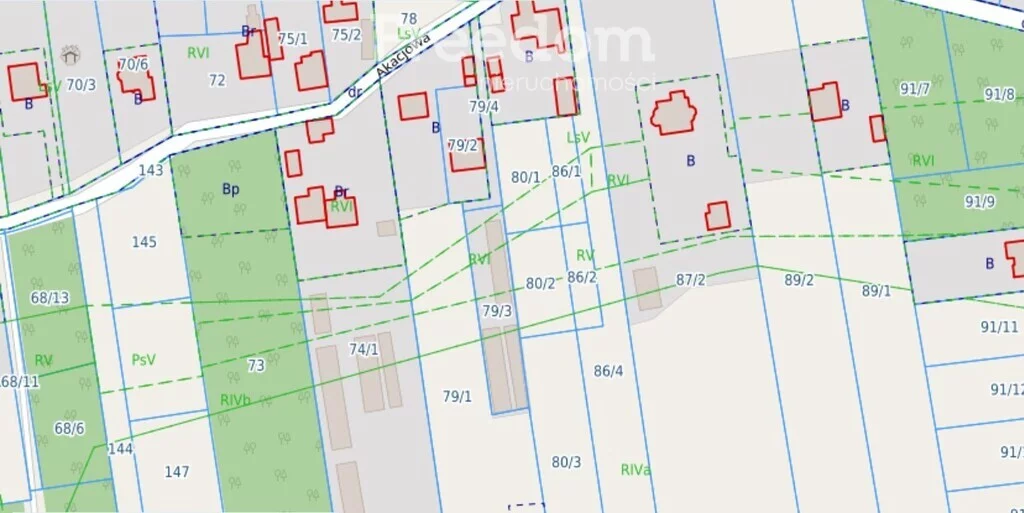 Działka 889,00 m², oferta nr , 11402/3685/OGS, Zakole-Wiktorowo, Akacjowa