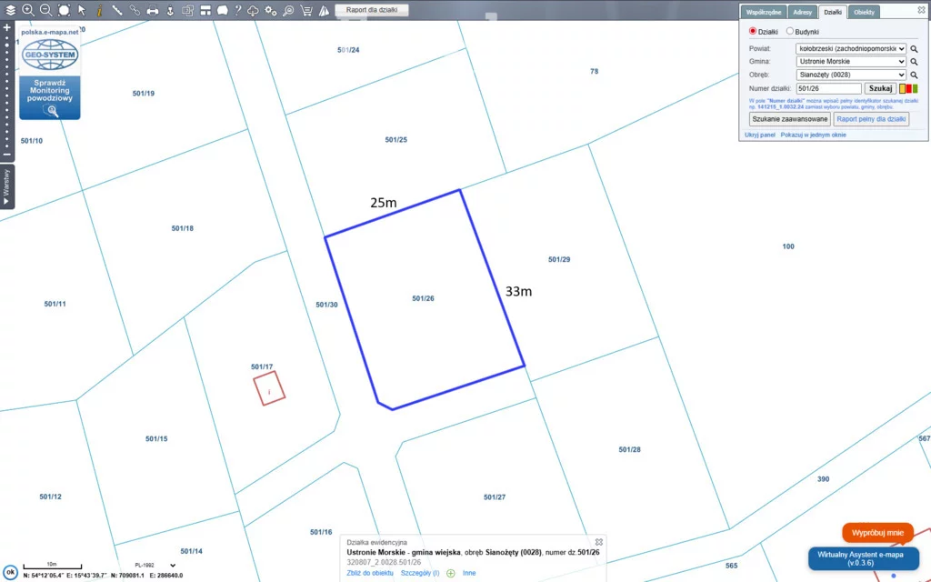 Działka 847,00 m², oferta nr , 11296/3685/OGS, Sianożęty, Chabrowa