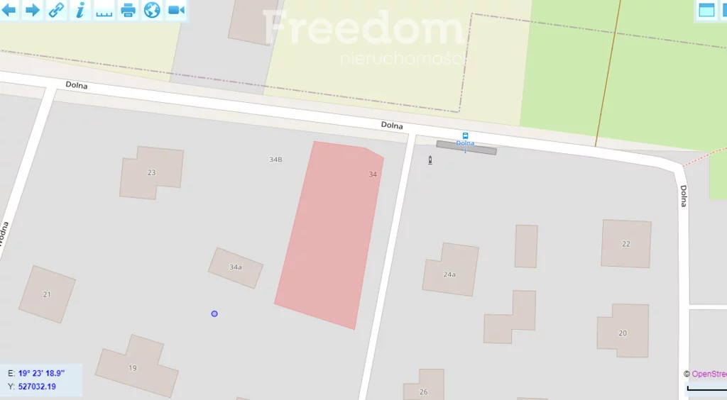Działka 1 169,00 m², oferta nr , 9884/3685/OGS, Bełchatów, Dolna