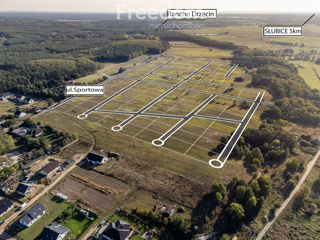 Działka 1 000,00 m², Drzecin, Sprzedaż