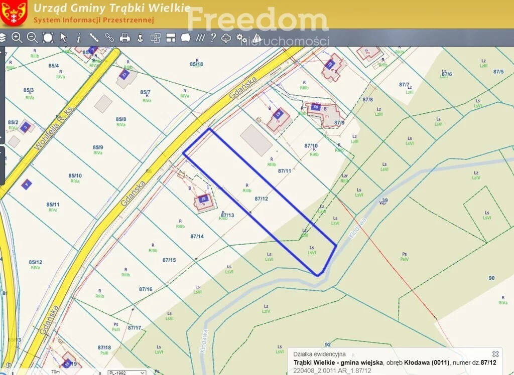 Działka 4 251,00 m², oferta nr , 10372/3685/OGS, Kłodawa, Gdańska