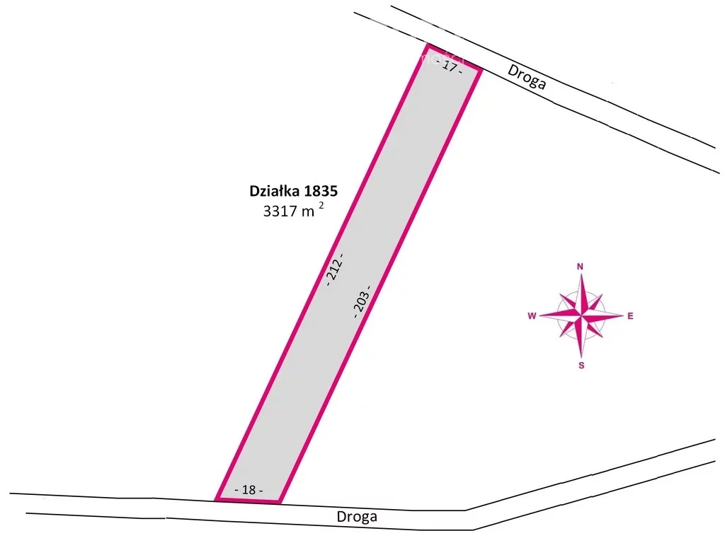 Działka 3 317,00 m², oferta nr , 10228/3685/OGS, Harta